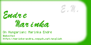 endre marinka business card